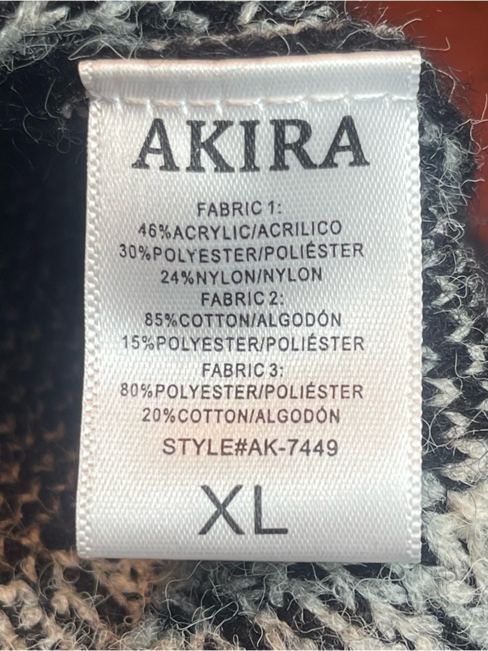 AKIRA ABC'S City Print Hoodie Mini Dress Sz XL Black White Cable Knit Streetwear - Picture 7 of 8